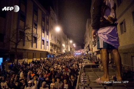 демонстрация протеста в городе Эль-Хосейма