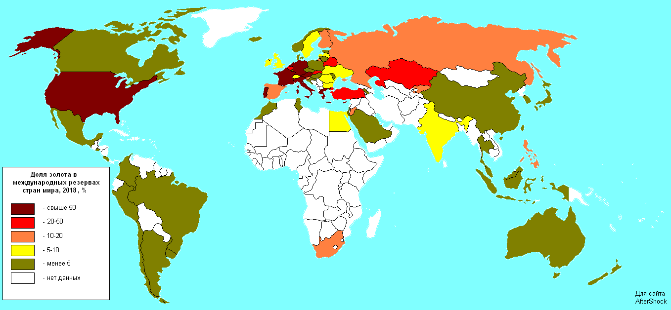 Карта золотых запасов в мире. Самая тоталитарная Страна в мире.