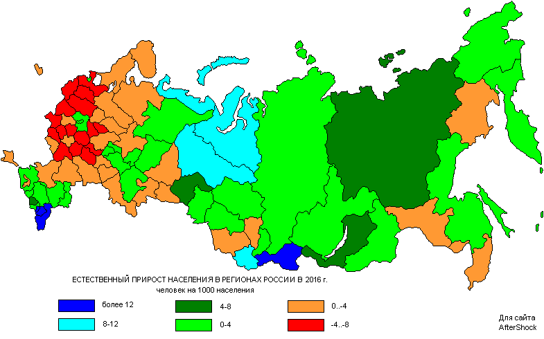 Изменение численности населения региона