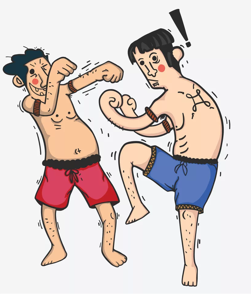 Тайский бокс карикатуры