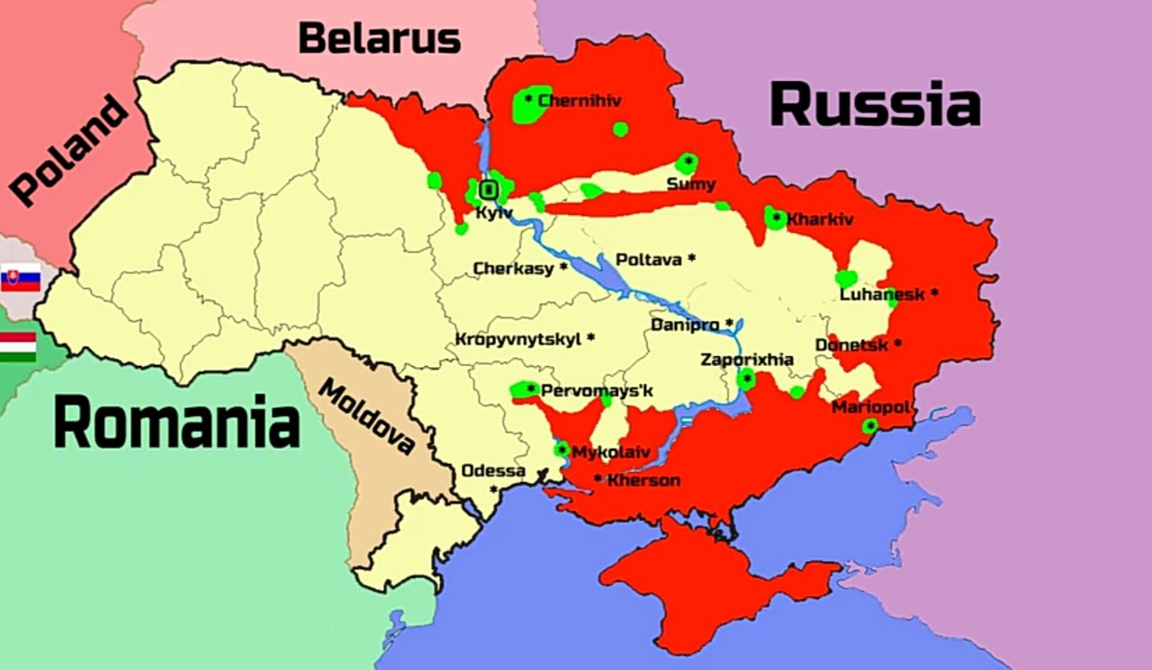 Карта украины захваченная на сегодняшний день
