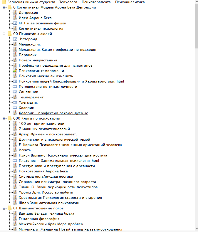 Скриншоты сборки Записная книжка психолога
