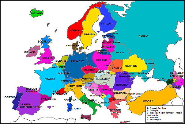 Карта европы 2030 года