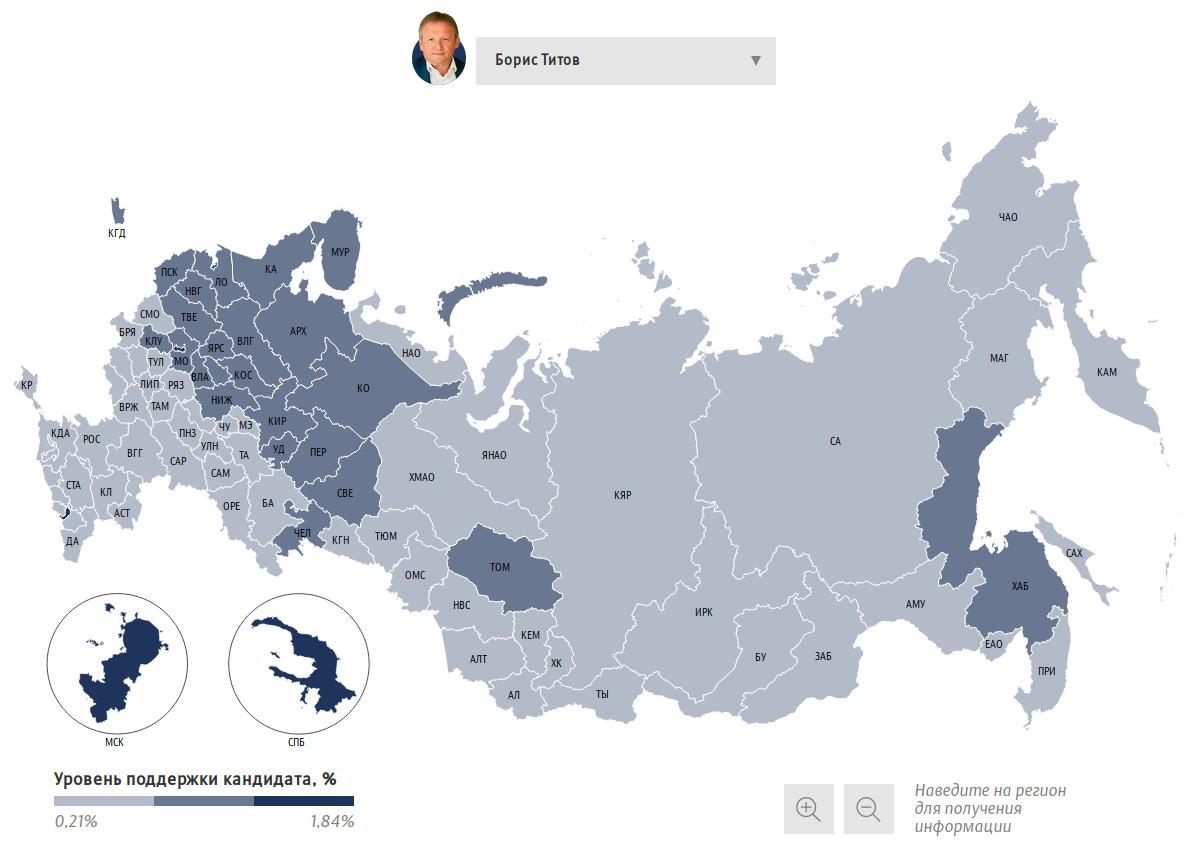 Статистика выборов президента россии по регионам