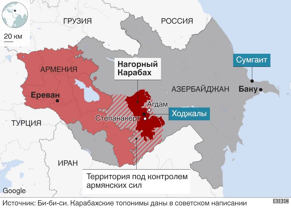 Карта войны азербайджана и армении