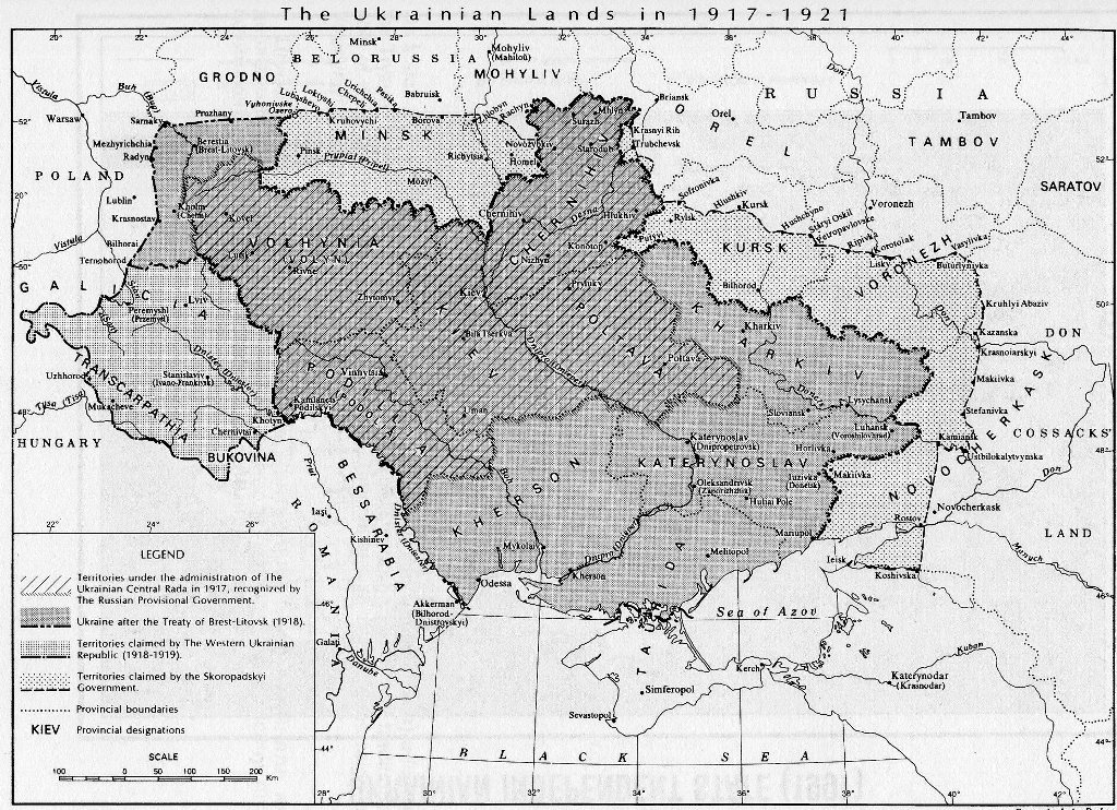 Карта украины 1915г